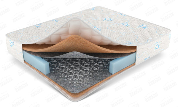 Детский ортопедический матрас Teddy с кокосовым волокном и пружинным блоком Боннель