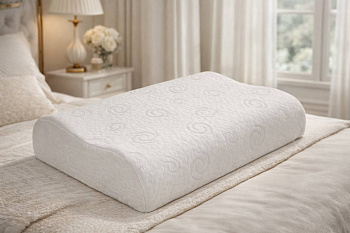 Ортопедическая подушка Классика Волна из пены Memory Foam волнообразной формы